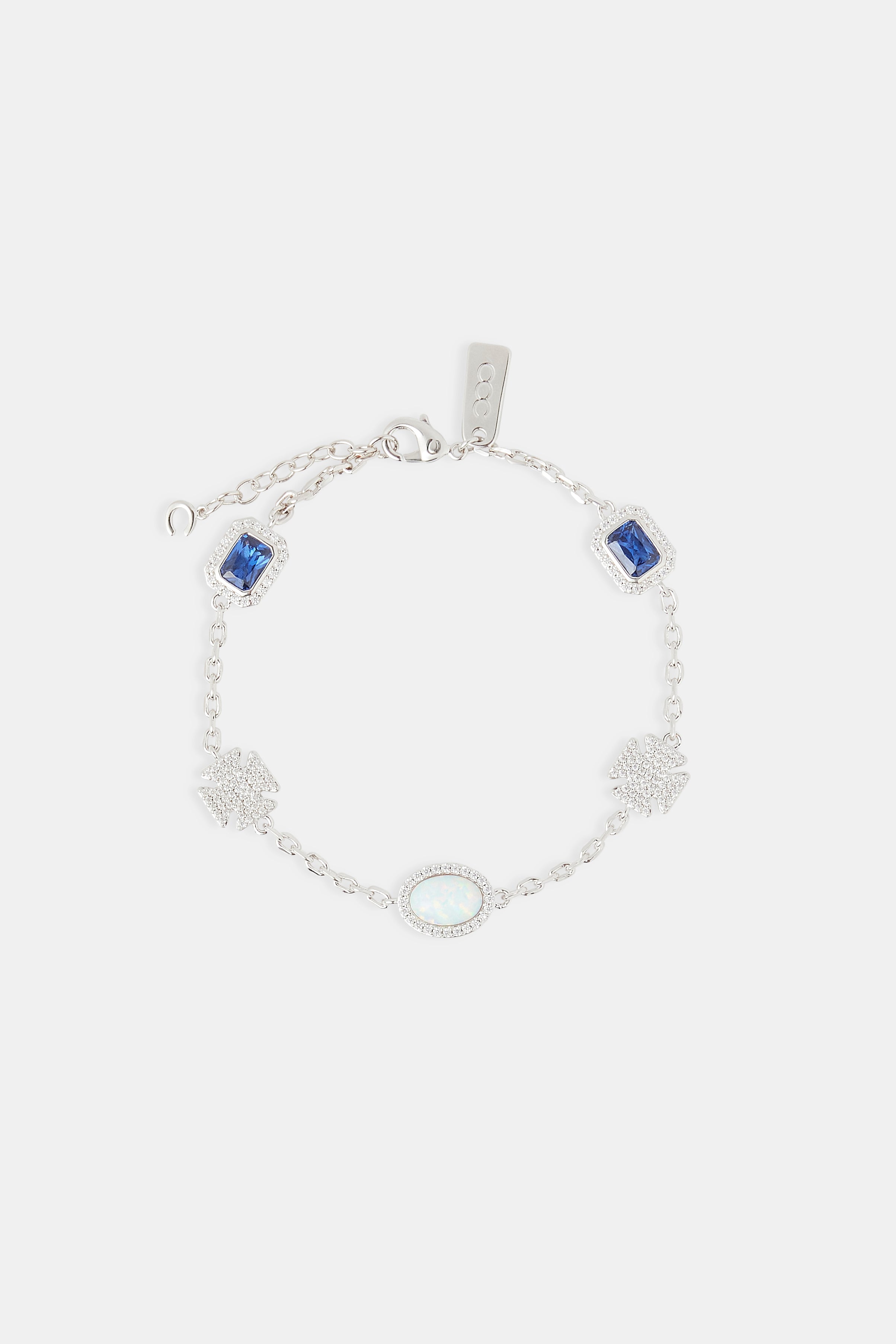 Rolo-Armband mit Eismotiv und Opal – 8 mm